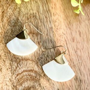 Club Monaco White Shell Gold Earrings Women